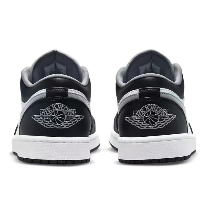 Jordan Air Jordan 1 Slip Resistant Abrasion Resistant Low top Vintage Basketball Shoes GS Black White 553560-040(Team56-)