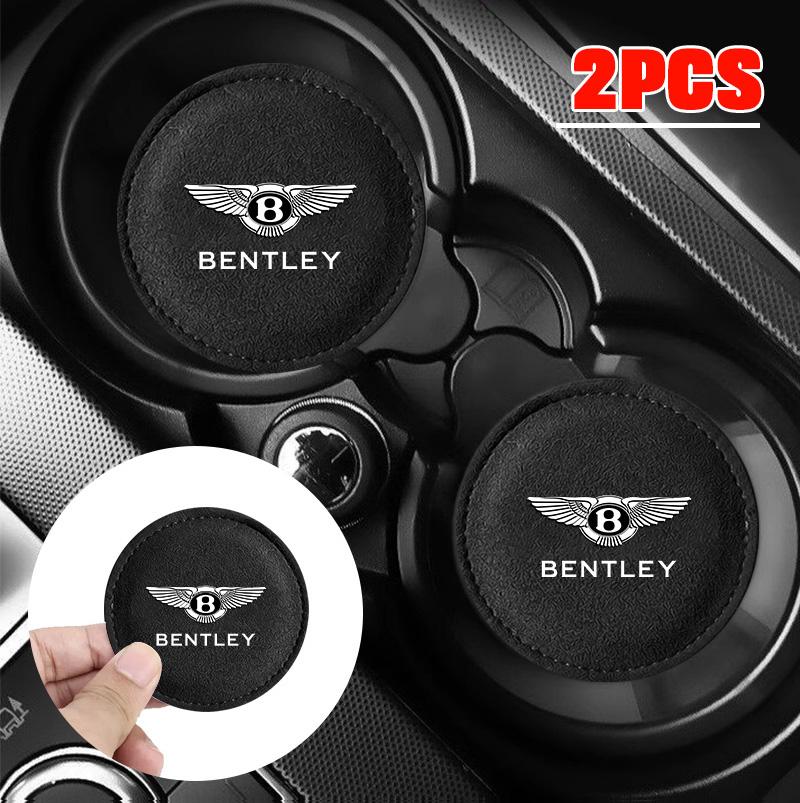 2Pcs B-Bentley-B Car Water Cup Pad Coaster Non-Slip Mat For New Bentley Flying Spur Continental GT Bentayga Mulsanne Accessories