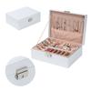Elegant Double Layer Jewelry Case Portable PU Leather Storage Box Suitable for Rings Earrings Bracelets and Necklaces