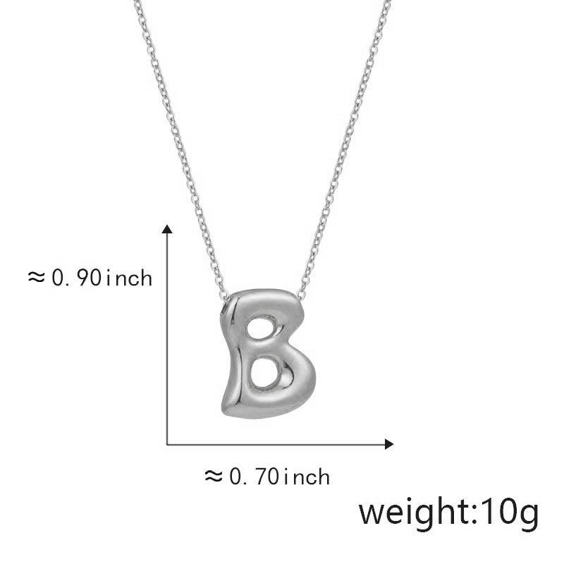 Cute Smooth Letter Necklace, Chubby Pendant, European and American Fashionable and Simple Collarbone Chain