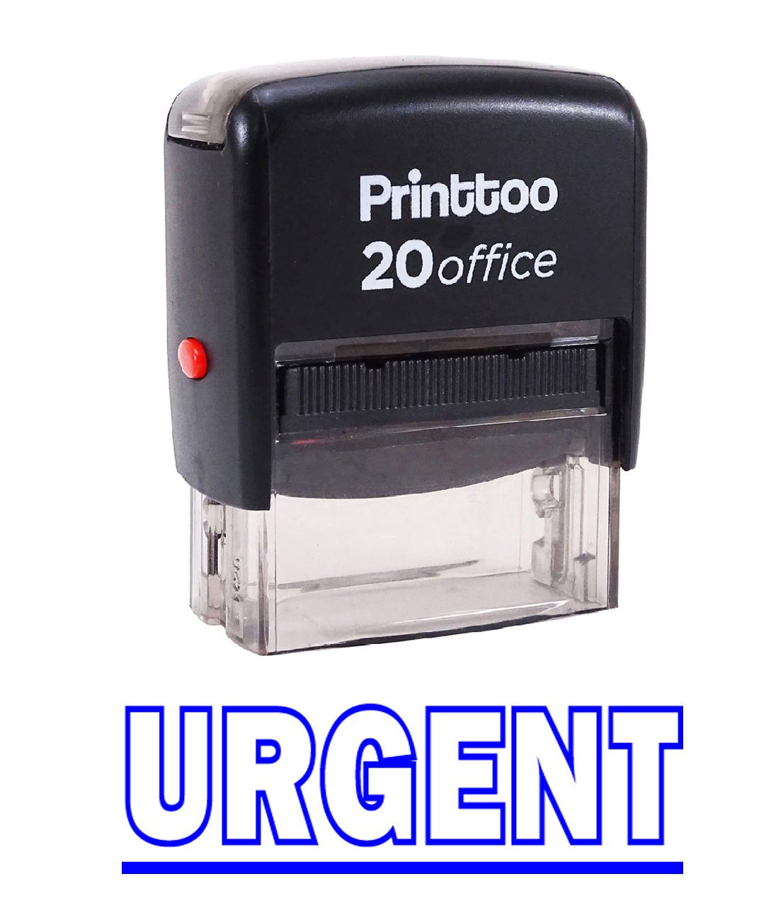 

Printtoo Custom Stamp URGENT Self Inking Rubber Stamp Office 14 mm x 38 mm (Approx) синій