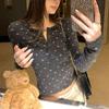 De Rong 270g Women's Floral Slim Fit Brushed Henley Long Sleeve Base Layer Top