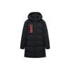 Thickened Warm Mid-Length Down Jacket With Print Logo And Zipper Hood Men Outerwear Black 152317901-2