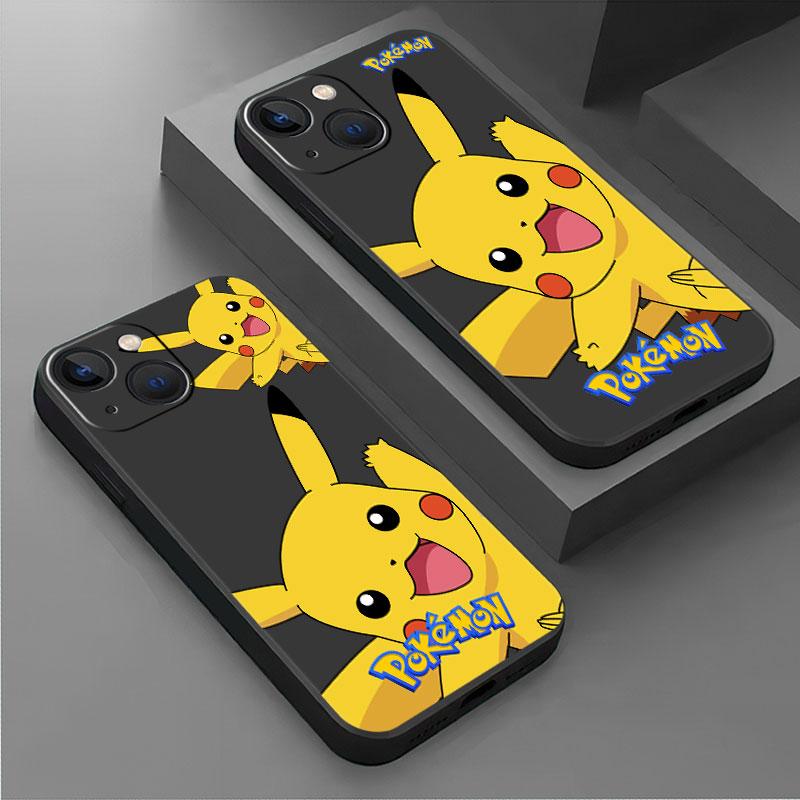 

Чехол с рисунком аниме «Покемон» для Apple iPhone 14 13 11 12 Pro 7 XR X XS Max 8 Plus 6 6S SE 2022 13Pro, черный мягкий чехол для телефона