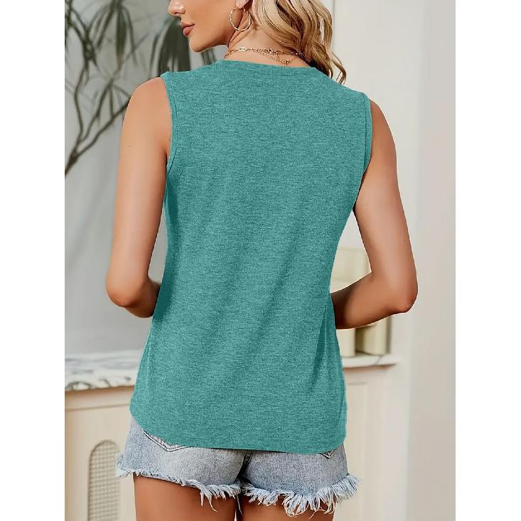 2026 Vintage Double Layer Heart LOVE Hand Painted Print Women Sleeveless Vest Round Neck Daily Commute Spring Summer Autumn Tank Top