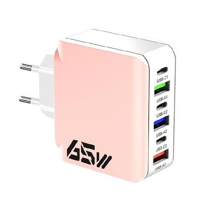 Inteligentny Dystrybutor Mocy Adapter Ładowania 65W Design 6 Portów Tekstura ABS Odpowiedni do Ładowania Laptopów i Telefonów