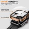 Glass+Case For Apple Watch 42 46mm 45mm 41mm 49mm 44mm 40mm Straight Edge Screen Protector Cover Case iWatch SE 6 7 8 9 10 Ultra