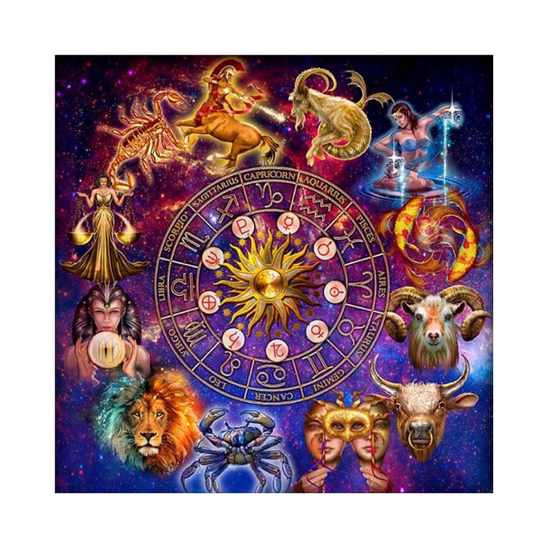 Peinture diamant 5D, cercle complet, mosaïque de dessin animé, peinture en cristal, Constellation, Art, décoration de salon et de chambre à coucher