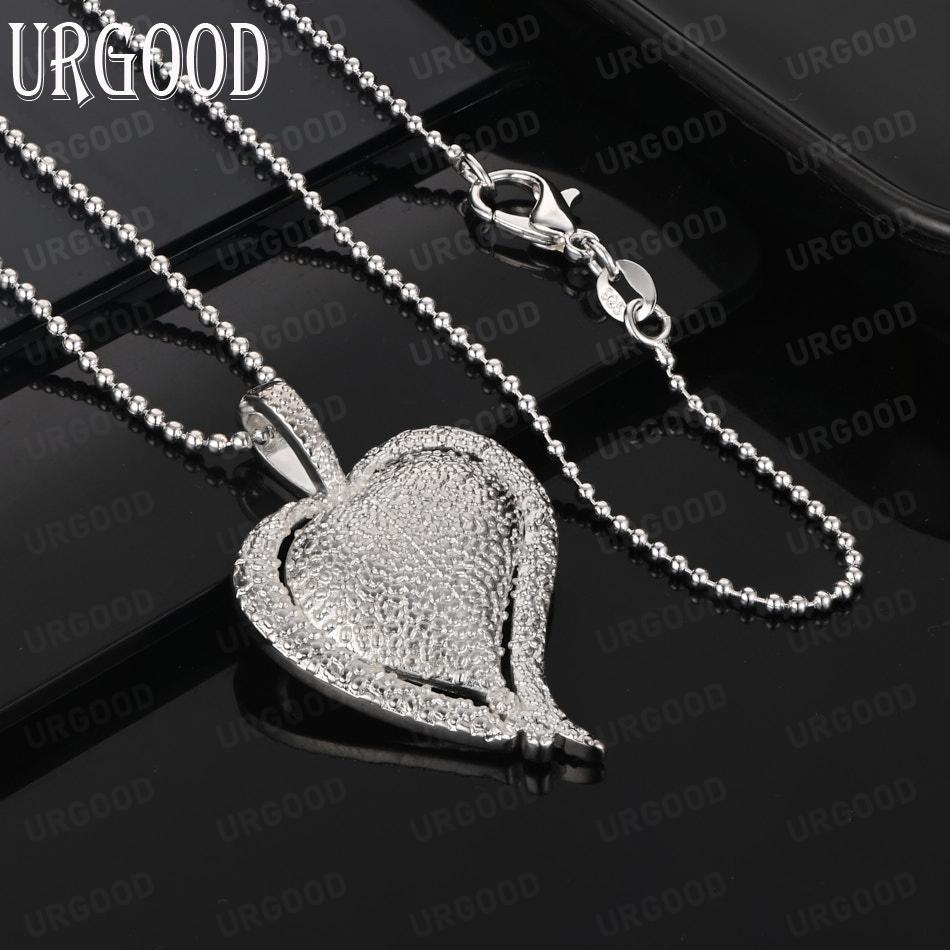 Exquisite And Romantic 925 Sterling Silver Heart-Shaped Pendant Necklace - Fashionable Wedding Jewelry