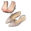 Französisches Temperament Spleißen Wildleder Tasche Kopf Sandalen Sommer Abend Abend nach dem Wind Riemen Mode Damenschuhe