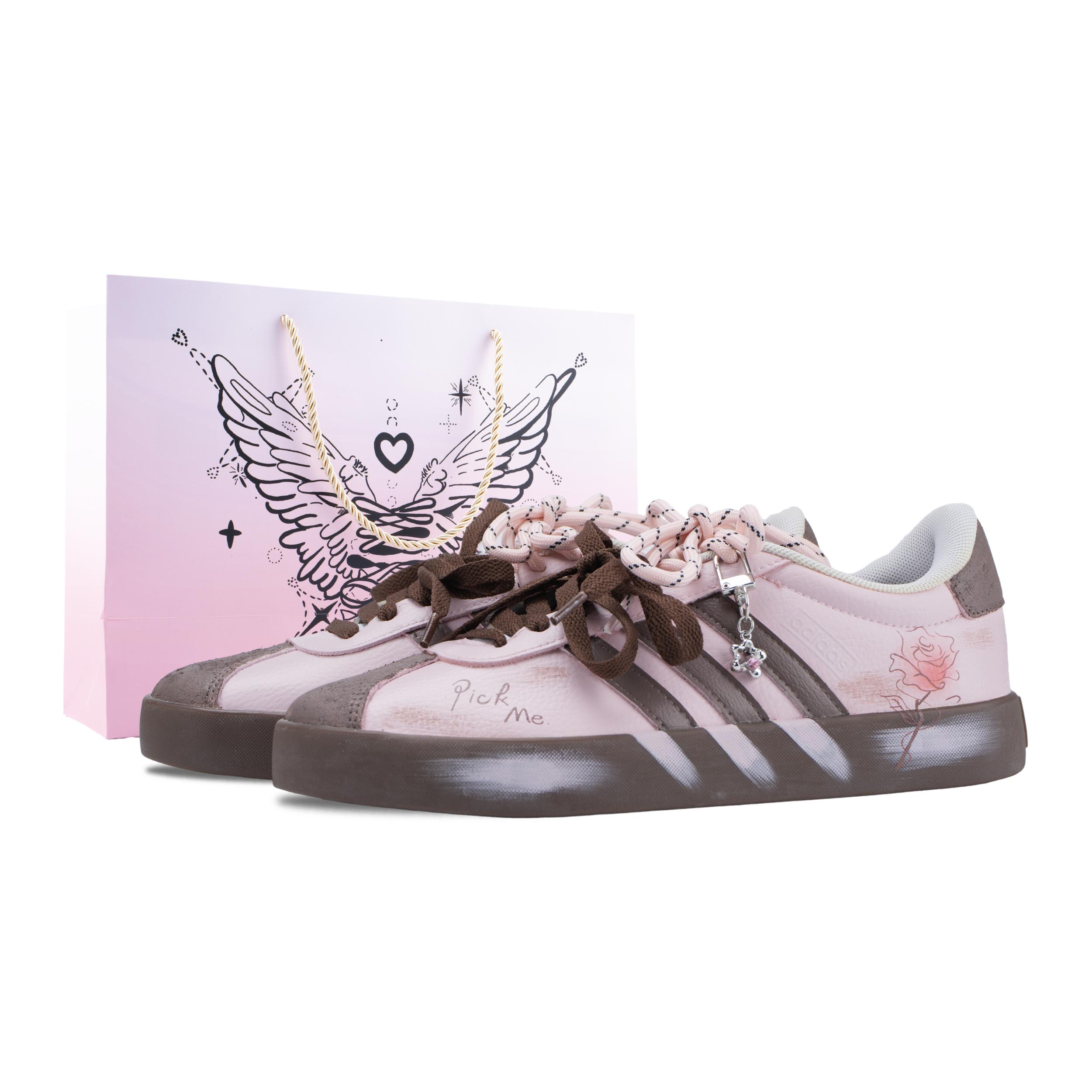 

Adidas VL COURT 3.0 Cute Berry Hazelnut Slip Resistant Abrasion Resistant Low top Skateboard Shoes Women s Brown Pink KJ4000(Team836-) 40