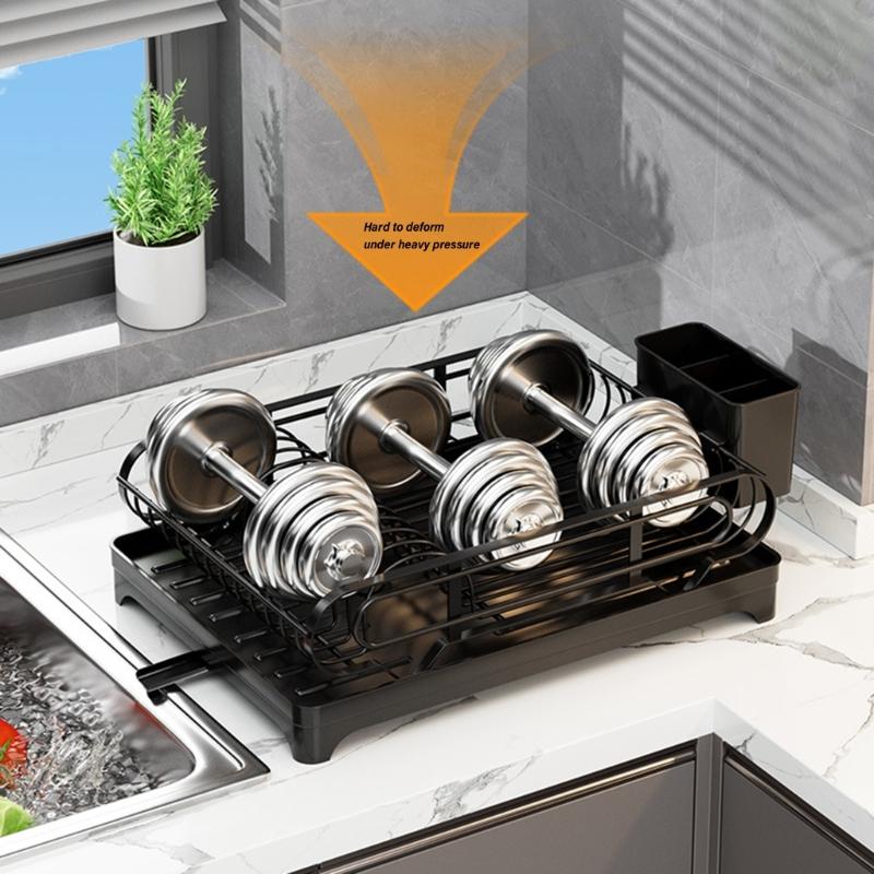 Multipurpose Dish Drainer Storage Rack Portable Dish Drying Stand with Adjustable Feet for Kitchen Organization