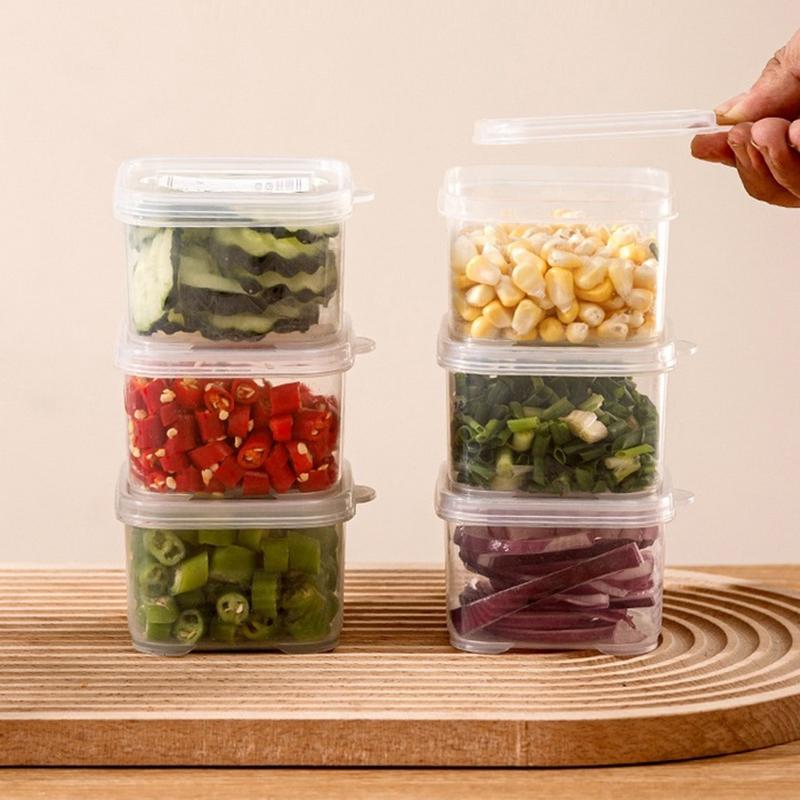 Mini Kleiner Snack-Organizer mit 1/4/6 Fächern Ketchup Salat Gewürze Tragbarer Lebensmittelbehälter Küchengewürz-Aufbewahrungsbehälter