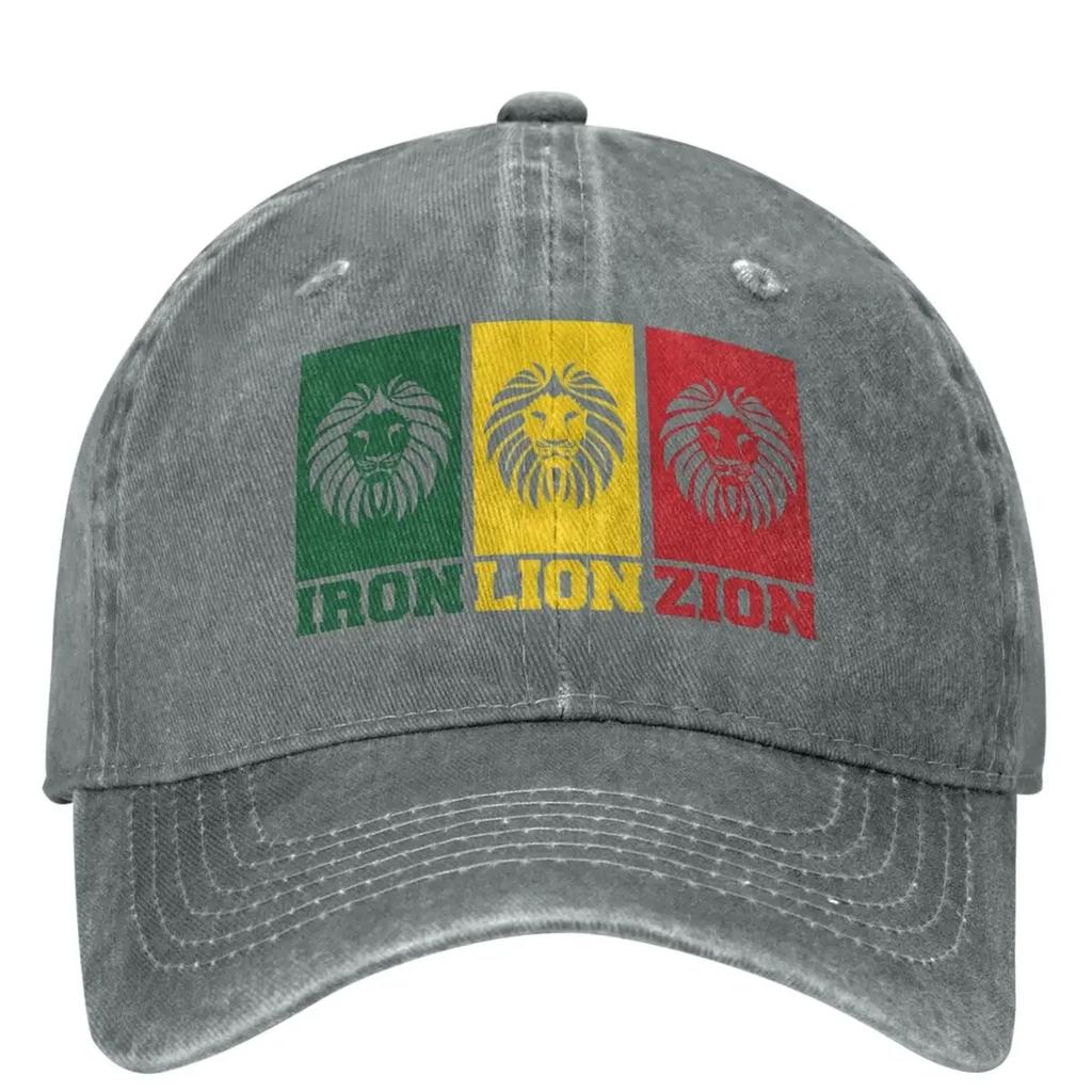 Iron Lion Zion Baseball Cap Classic Print Outdoor Sports Sunscreen Washed Trucker Hat Unisex Men Fashion Custom  Baseball Caps