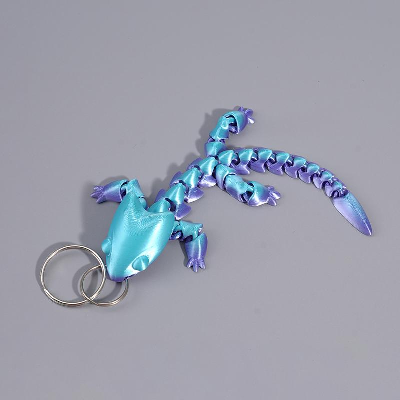 Adorable Multi Jointed Keyrings Creative 3D Printed Gecko Figurine Keychain Unique Backpack Decoration Accessories Gifts