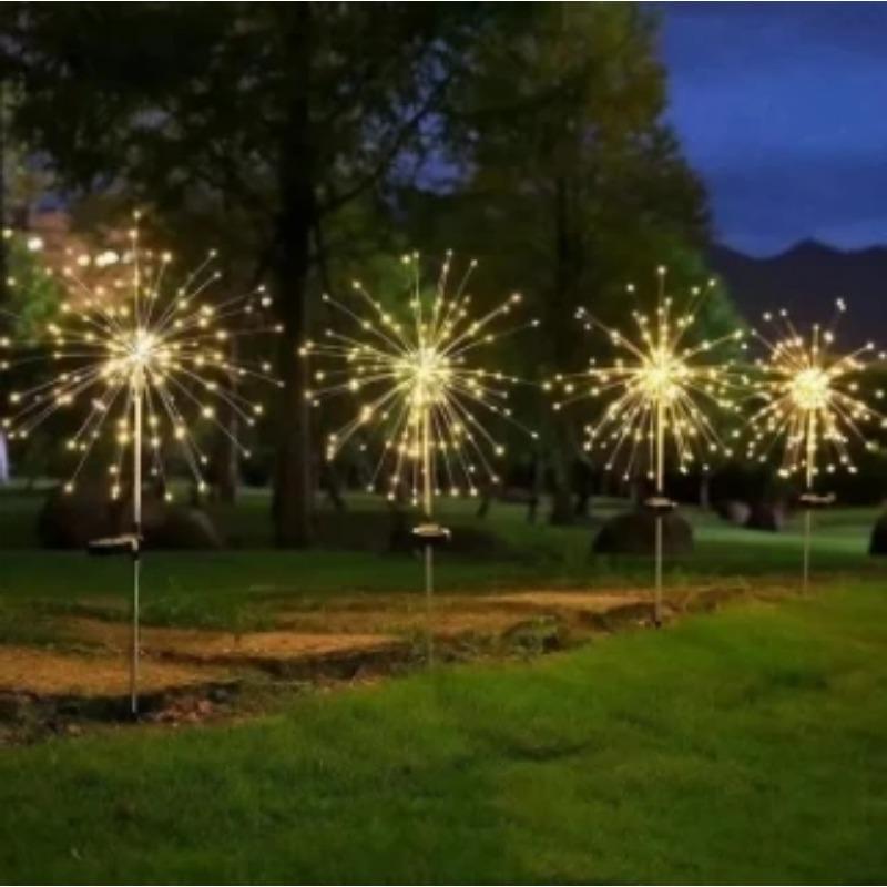 1 Pack Solar Fireworks Lights Outdoor,Holiday Lighting Firework Lights For Garden Patio,Halloween,Christmas,Wedding,Wall Decor