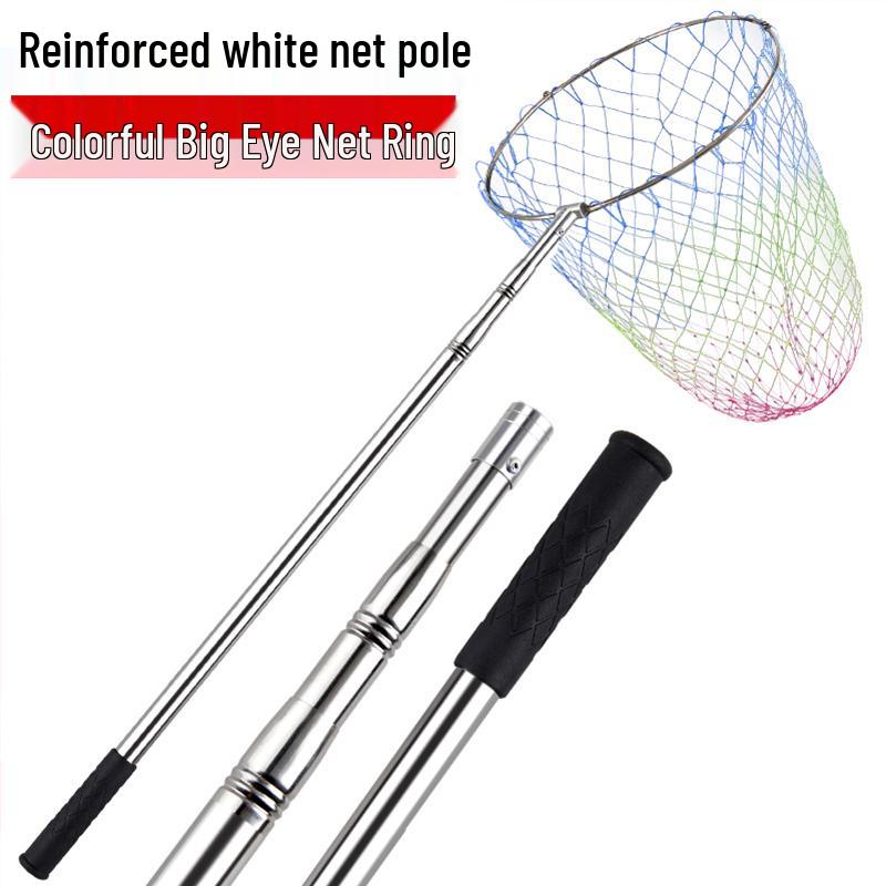 Telescopic Fishing Landing Net with Adjustable Handle and Fine Mesh