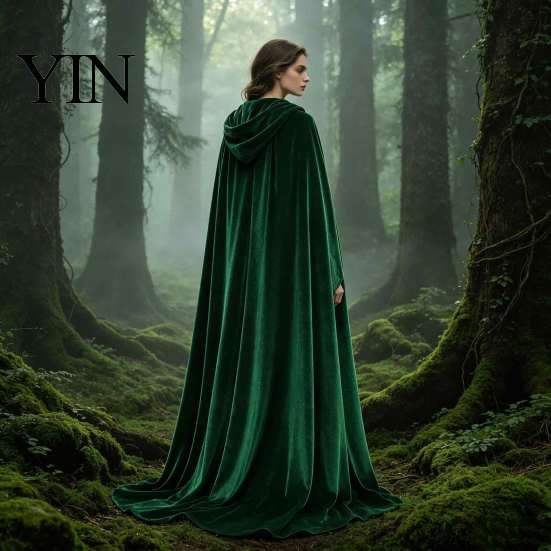 Unisex Hooded Cloak for Halloween Adults Cloak, Velvet Vampire Wizard Cape, Renaissance Masquerade Party Outfit Prop Medieval Costume Witch
