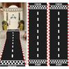 10 Feet Long Racetrack Floor Running Racer Party Decoration Mat Fold Race Tracks Decor Running Mat Drag Car Racer Party Supplies For Road Racing Car
