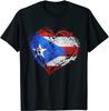 Puerto Rico Flag Imitates Old Love Heart Graphics TShirt 100 Cotton ONeck Summer Short Sleeve Casual Unisexs Tshirt Size S3XL