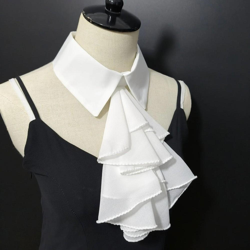 Elegant False Collar Multi-Layer Design Detachable Shirt Collar Necktie Front Ruffled Style Detachable Collar