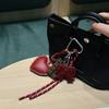 Korean Sweet Heart Leather Keychain Adorable Chocolate Pendant Portable Bag Decor for Work Office Use
