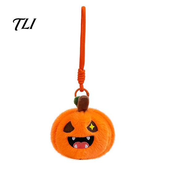 Funny Pumpkin Gifts Halloween Plush Keychain, Cute Spooky Stuffed Toy Pendant for Bag Aesthetic Accessories Keys, Soft Mini Doll Hanging Ornament