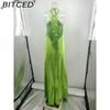 BITCED Summer Sexy Elegance Women's Satin Strapless Ball Gown Party Travel Dress