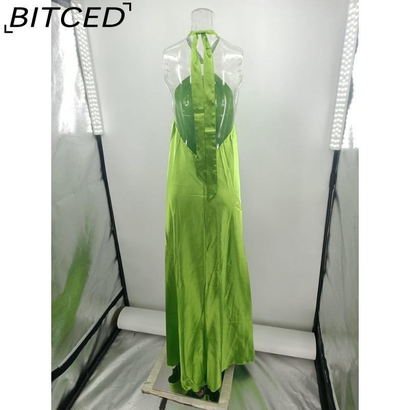 BITCED Summer Sexy Elegance Women's Satin Strapless Ball Gown Party Travel Dress