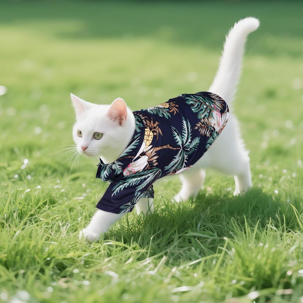 4 Pcs Dog Summer Shirts Floral Hawaii Dog Shirt Pet Clothes for Small Medium Dog Cats Boy Girl(Pink,red,Blue,Green, Medium)