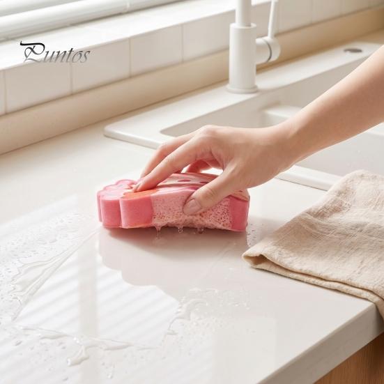 Soft Compressed Cleaning Sponge Double-Sided Cellulose Scrub Sponges, Cute Dessert Patterns Non-Scratch Wood Pulp Kitchen Utility Sponges Sponge,