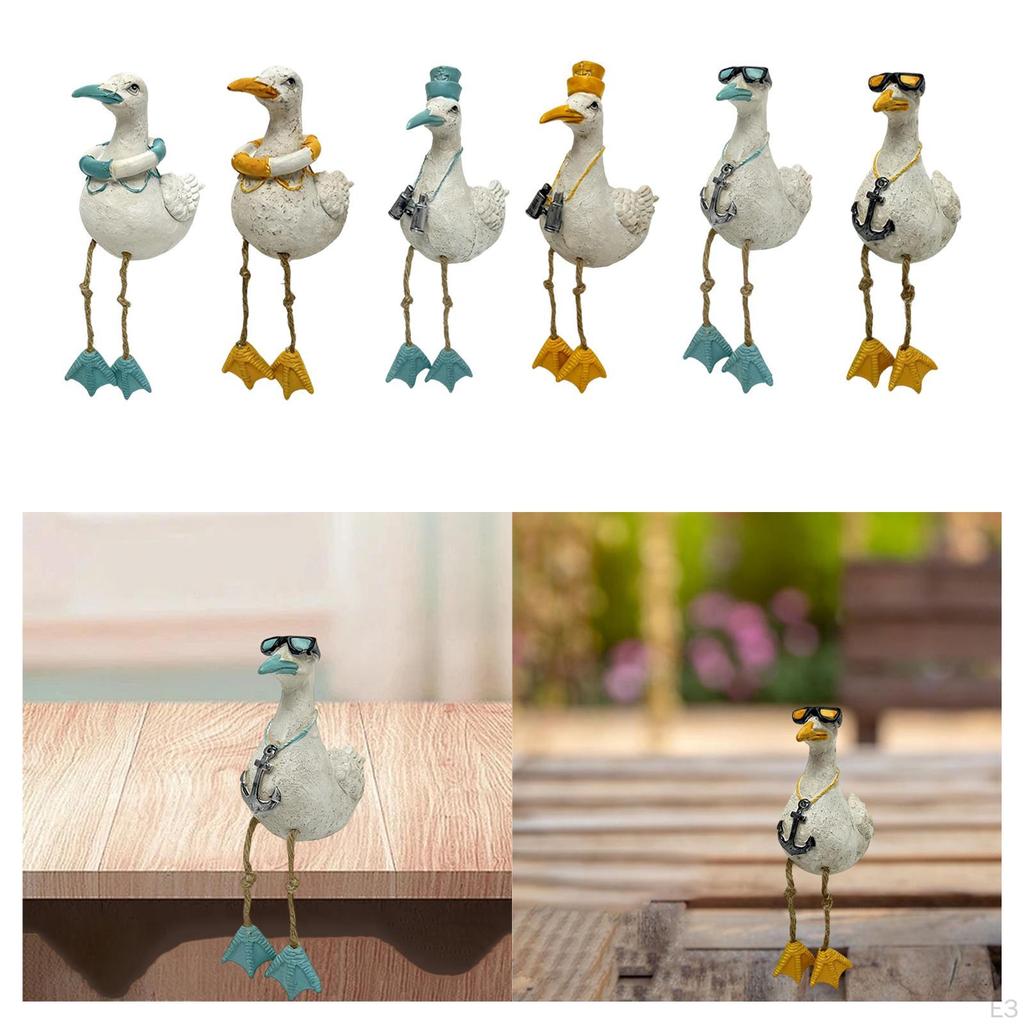 Seabird Statue Animal Sculpture Coastal Decor Nautical Resin Craft Beach Desktop Decoration Dangling