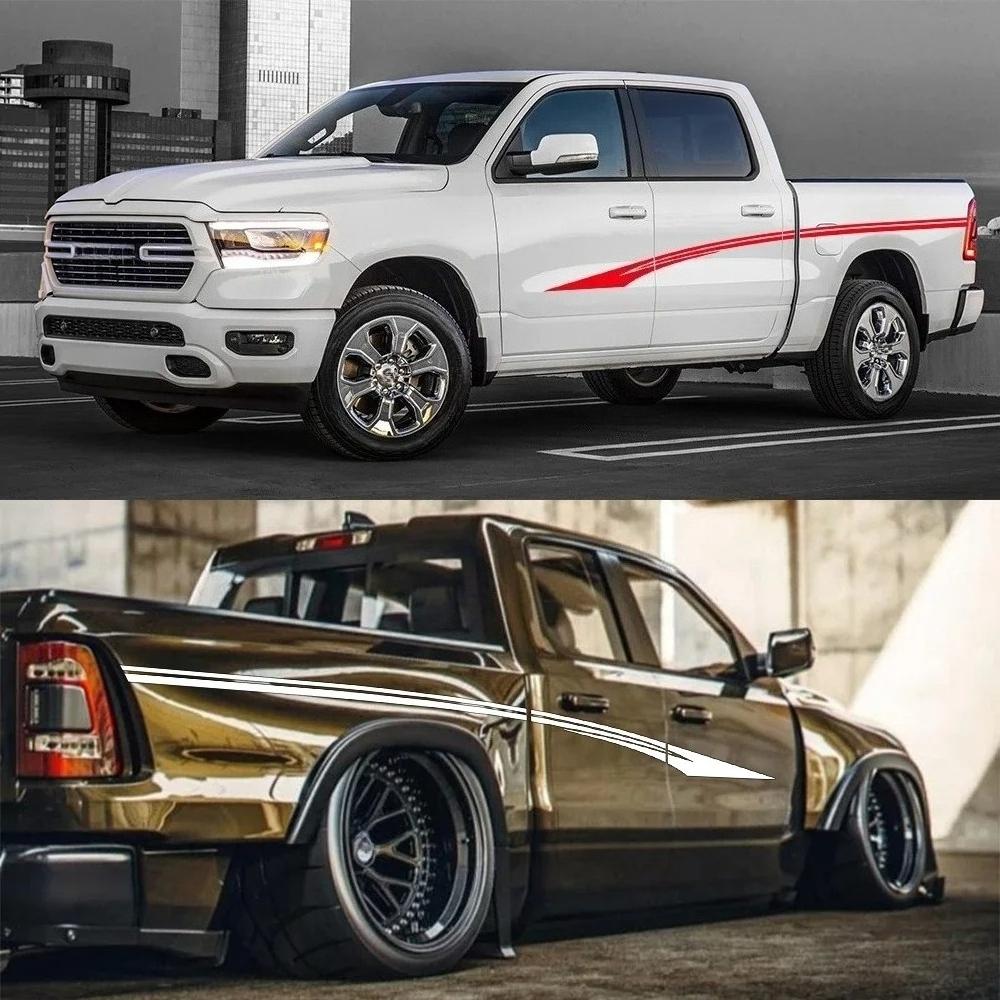 Pickup Striped Style Car Door Side Stickers Retro Vinyl Decals Self-adhesive Auto Body Styling Decorative Decals Accessories