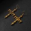 Halloween Jewelry Fashion Punk Vintage Alloy Skull Head Cross Earrings For Women