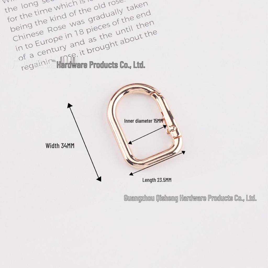 In-Stock: High-Grade D-Shaped Spring Ring Buckle for DIY Bag Handles & Straps