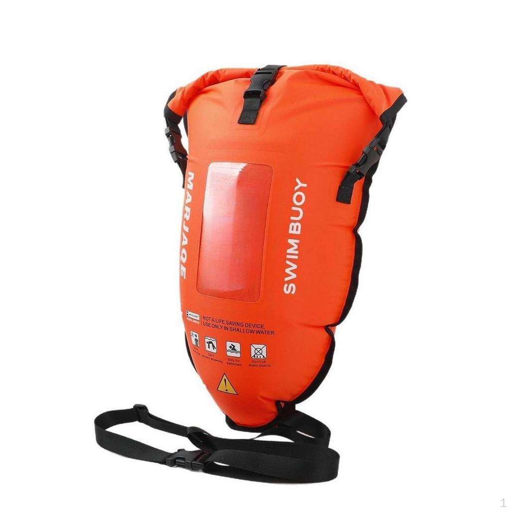 Swimming Storage Float Waterproof Swim Buoy with Device Compartment High Visibility Inflatable