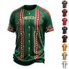 Men's Casual Printed V-Neck Short Sleeve T-Shirt Lightweight Breathable Summer Top