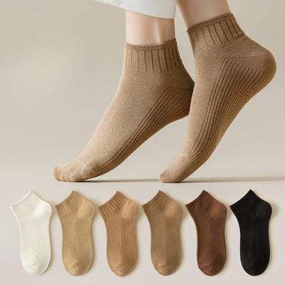 Chaussettes d'été et de printemps pour femmes en pur coton, chaussettes courtes anti-athlète et anti-odeur, chaussettes mi-mollet courtes sans couture mi-mollet