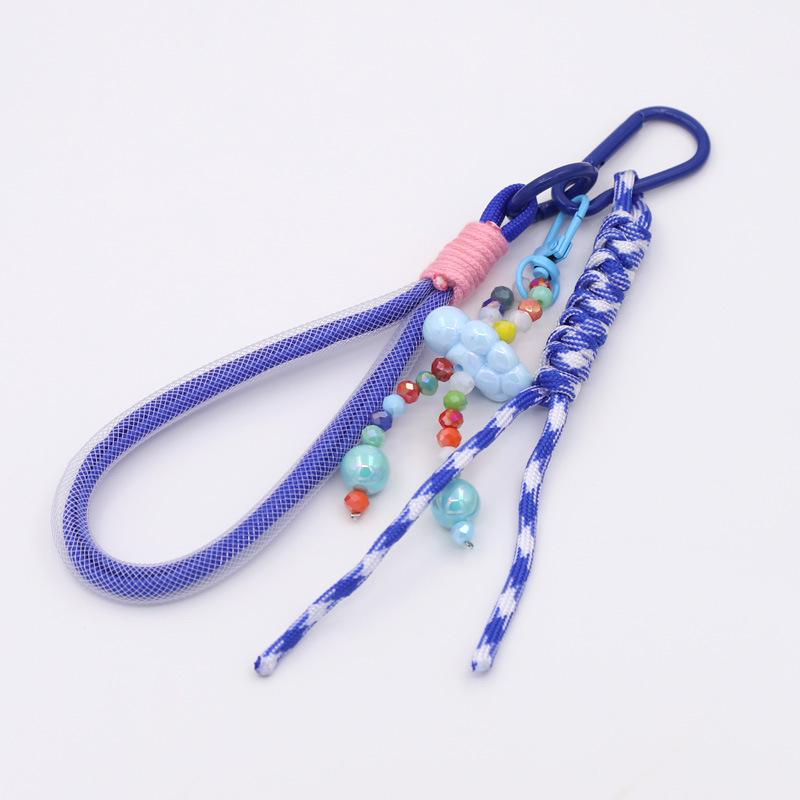 Bohemian Beaded Keychain Pendant with Handmade Lanyard