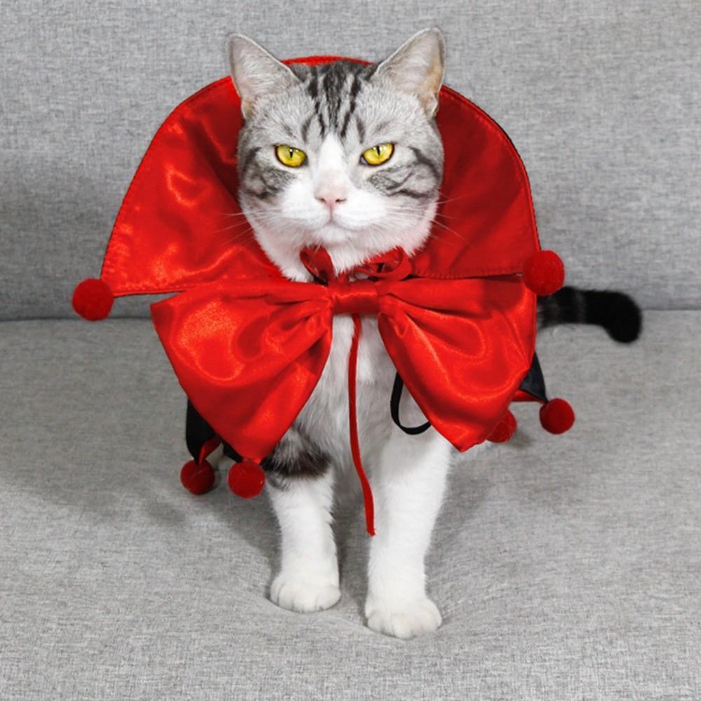 Adjustable Cat Cosplay Cloak Comfortable Dogs Knight Cape Halloween Pet Costume  All Saints' Day