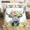 Cow Duvet Cover Set Rustic Vintage Western Wild Animal Bedding Set For Kids Boys Polyester Quilt Cover Double Queen King Size
