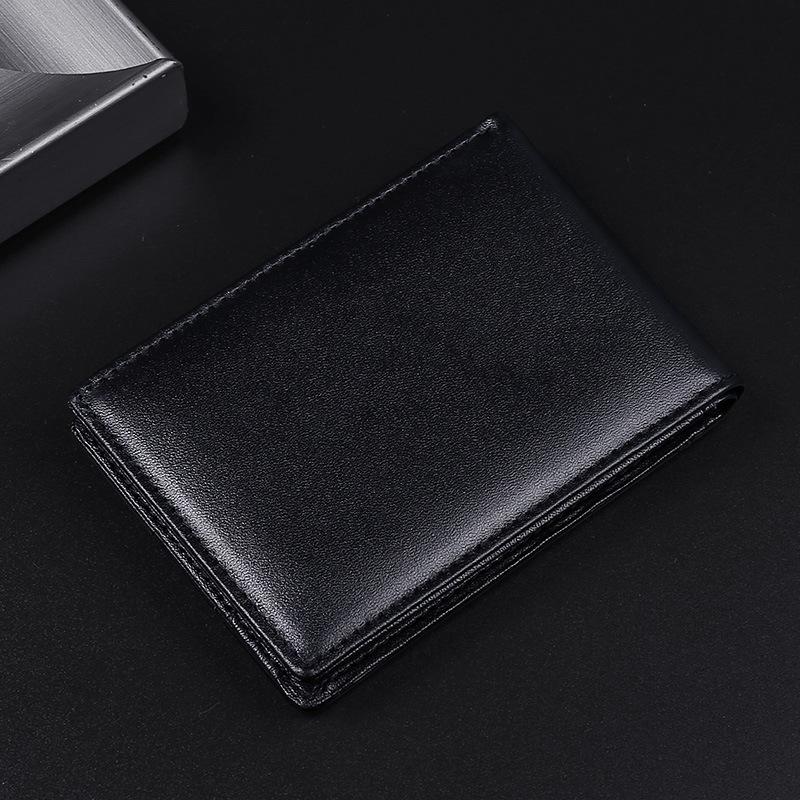 Ultra-thin men's leather wallet cowhide wallet anti-magnetic card holder