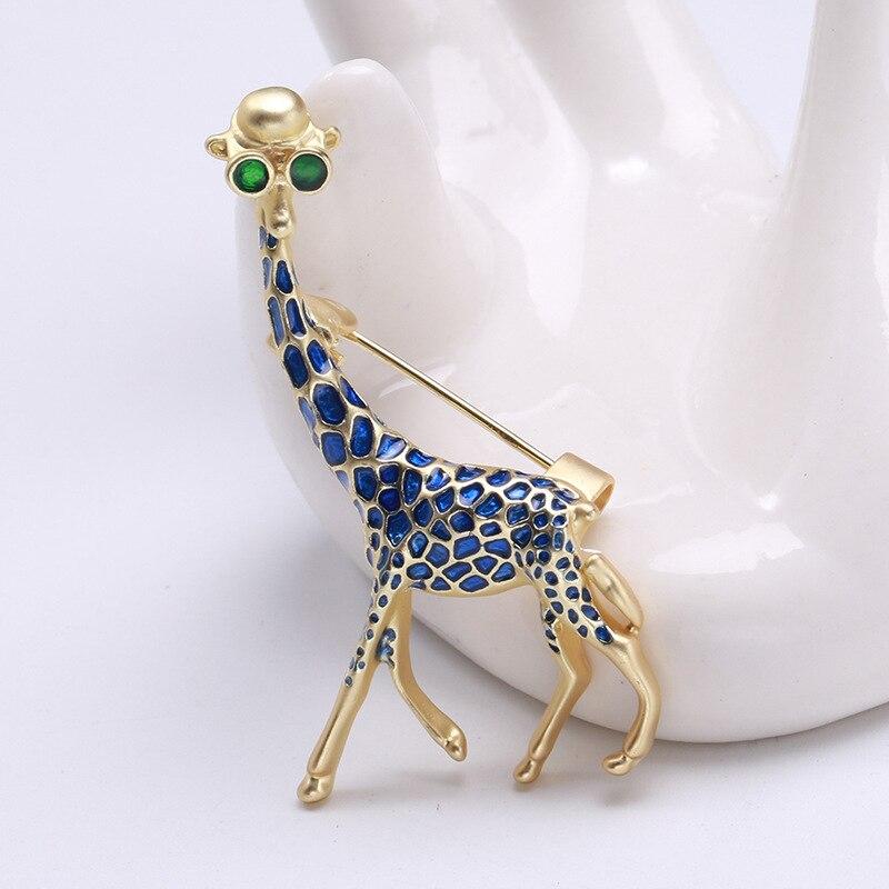 

Винтажные индивидуальные аксессуары Blucome, брошь-жираф, милый костюм, пальто, универсальные женские модные пуговицы синий