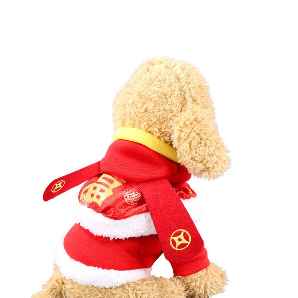 Pet New Year's Dog Cloak Autumn and Winter Warm Teddy Fighting Dog Cat Clothing Cat Supplies