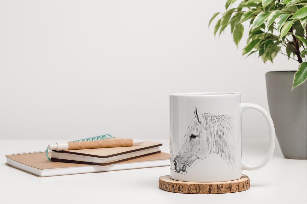Boulonnais Horse - mug with a horse, mug with a photo, personalized gift from the Art-Dog brand