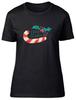 Merry Christmas Candy Cane Xmas Fitted Womens Ladies T Shirt Gift