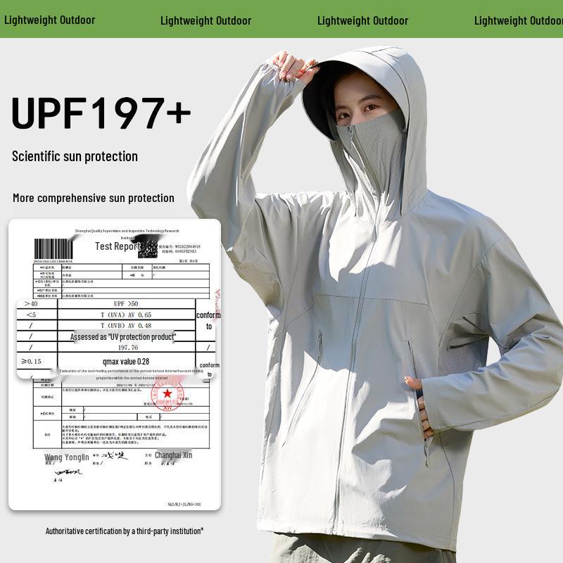 Unisex Hooded Ice Silk Sun Protection Jacket: Skin-Friendly, Breathable, Lightweight, and Cool.