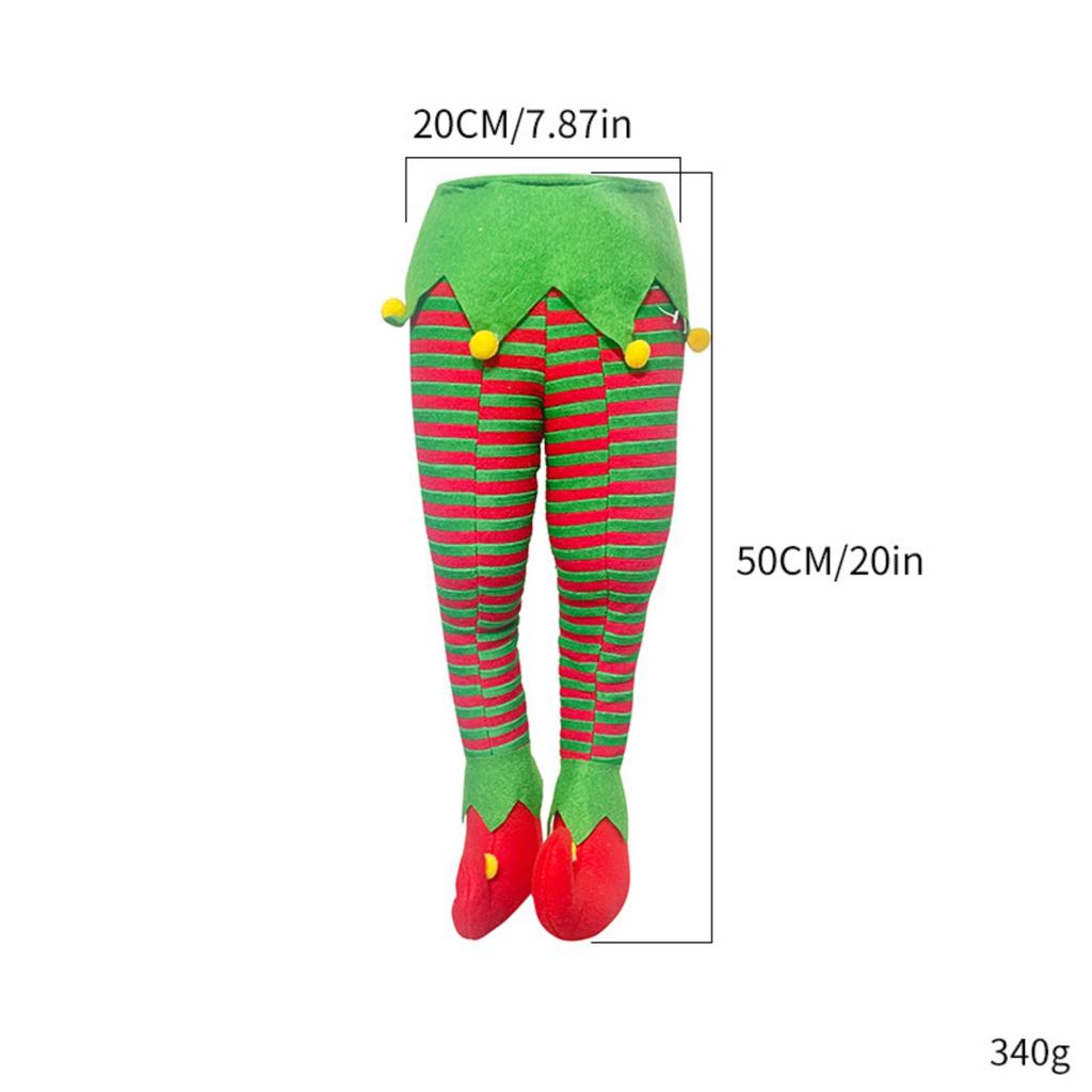 Christmas Plush Toy Xmas Tree Decoration Elf Leg Props Santa Claus Green Artificial Leg Children's Toy Christmas Home Decor