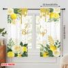 2pcs 2D flat printing Curtain Lemon Flower Birthday 100% Polyester Fabric Without Electricity Seasonal Party & Holiday Decor Use