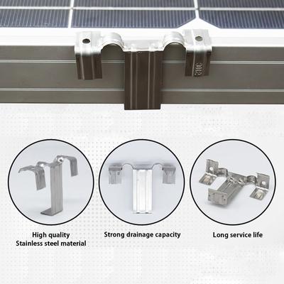 10Pcs 30/35MM Stainless Steel Solar Panel Photovoltaic Water Guide Clip Deflector Mud Drain Button Water Redirection Clips